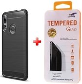 Silicone gel zwart hoesje Huawei P Smart Z met glas screenprotector