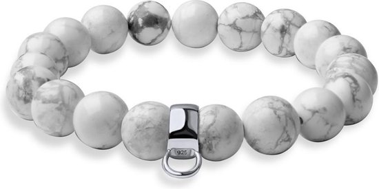 Quiges - Bracelet Charm Charm avec Pierres Blanc 20cm - Argent 925 - HCB012