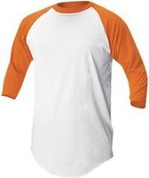 Soffe Klassiek Honkbal Ondershirt 3/4  Mouw - Volwassenen - Oranje - X-Large