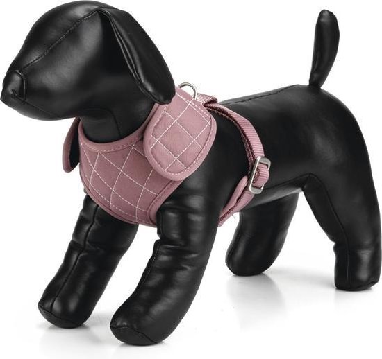 Polyester borsttuig Diamond. Roze, verstelbaar.