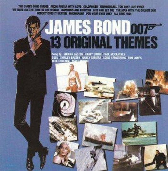 Albumhoes met James Bond, 007, 13 originele thema's en diverse filmfoto's.