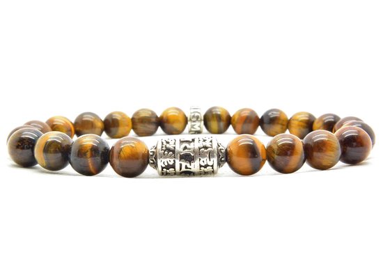 Beaddhism - Armband - Tiger - Mantra - 8 mm - 18 cm