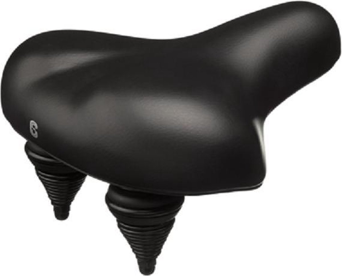 Selle Comfort zadel Retro medium zwart, vacuum gesealed met hangveren