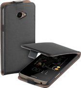 Zwart eco leder flip case voor de LG K5 hoesje
