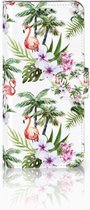 Book Case Hoesje Design Flamingo Palms Geschikt voor Smartphone Hoesje Samsung J6 2018