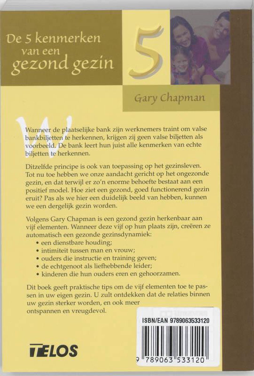 Vijf Kenmerken Van Een Gezond Gezin - back cover
