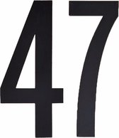 Cijfer sticker 47 zwart 10 cm
