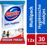 Glorix Ocean - 30 stuks - Schoonmaakdoekjes - 12 stuks - Voordeelverpakking