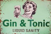 Wandbord - Gin & Tonic Liquid Sanity -20x30cm-