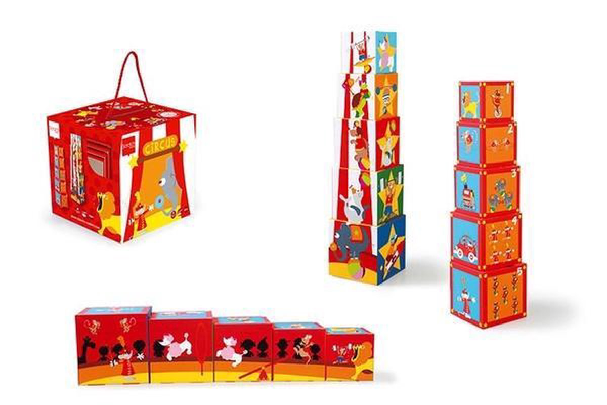 SCRATCH Stapeltoren - Circus - 5 Stuks - Stevig En Duurzaam Karton - 1 Jaar