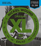 E-Git. EXL117 11-56 Drop D nikkel omwonden snaren