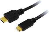 LogiLink HDMI Aansluitkabel 1.50 m CH0022 Audio Return Channel (ARC), Vergulde steekcontacten, Ultra HD-HDMI Zwart [1x HDMI-stekker - 1x HDMI-stekker C mini]