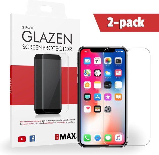 2-pack BMAX iPhone X / XS Glazen Screenprotector | Beschermglas | Tempered Glass