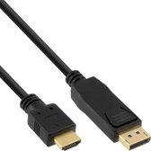 InLine Premium DisplayPort 1.1 naar HDMI 1.3 kabel (Full HD 1080p) / zwart - 0,30 meter