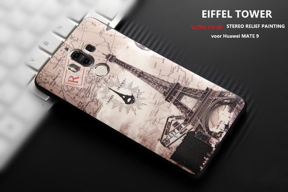 Design 3D Softcase Hoesje - Huawei MATE 9 - Eiffel Tower