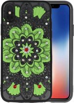 Diamant Mandala Hoesjes Cases voor iPhone X Groen