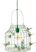 groene hanglamp met vogeltjes nét echt!