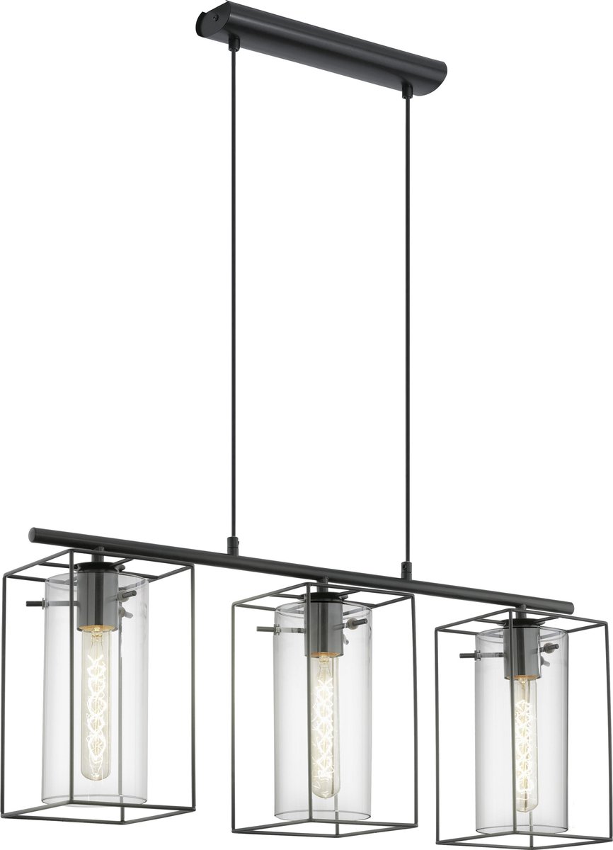 EGLO hanglamp Loncino zwart 3-lichts