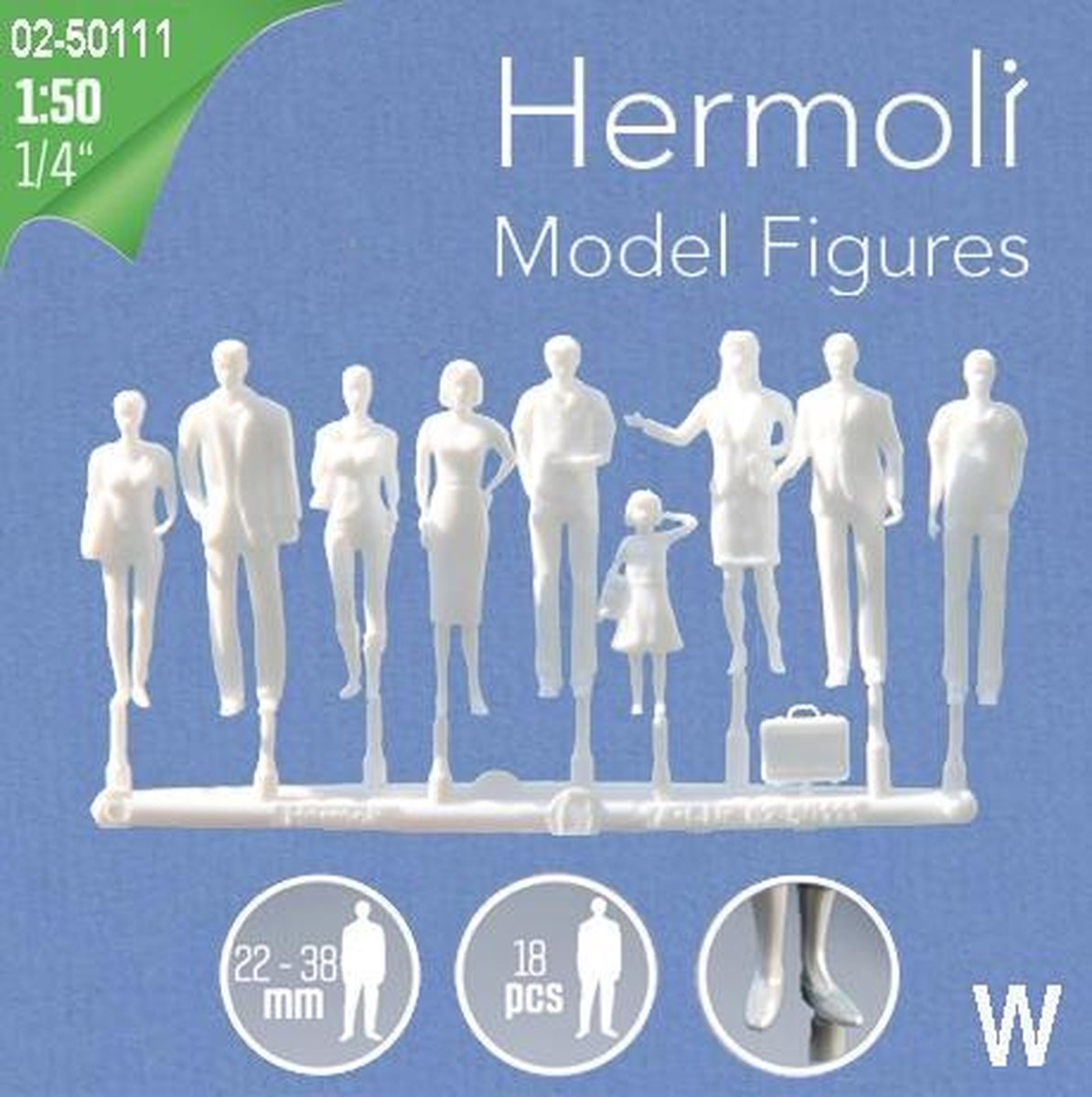 Hermoli Maquettebouw Staande figuren 1:50 wit 18st - 