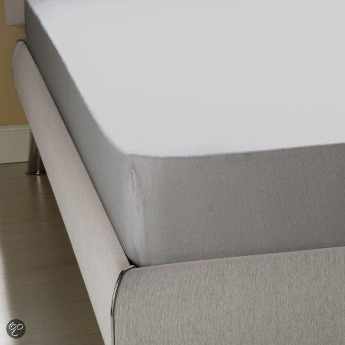 Homee Hoeslaken Jersey stretch grijs 140/150x200/220+30 cm tweepersoons bed 100% katoen