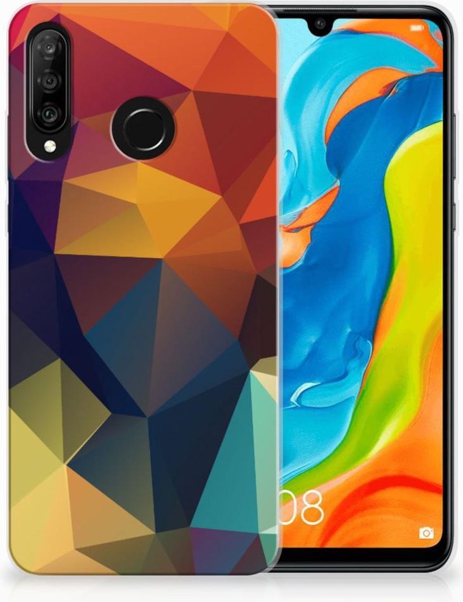 Huawei P30 Lite TPU Hoesje Polygon Color