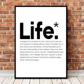 Postercity - Design Canvas Poster LIFE / Kinderkamer / Babykamer - Kinderposter / Babyshower Cadeau / Muurdecoratie / 40 x 30cm / A3