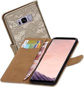 Mobieletelefoonhoesje.nl - Samsung Galaxy S8 Plus Hoesje Bloem Bookstyle Goud