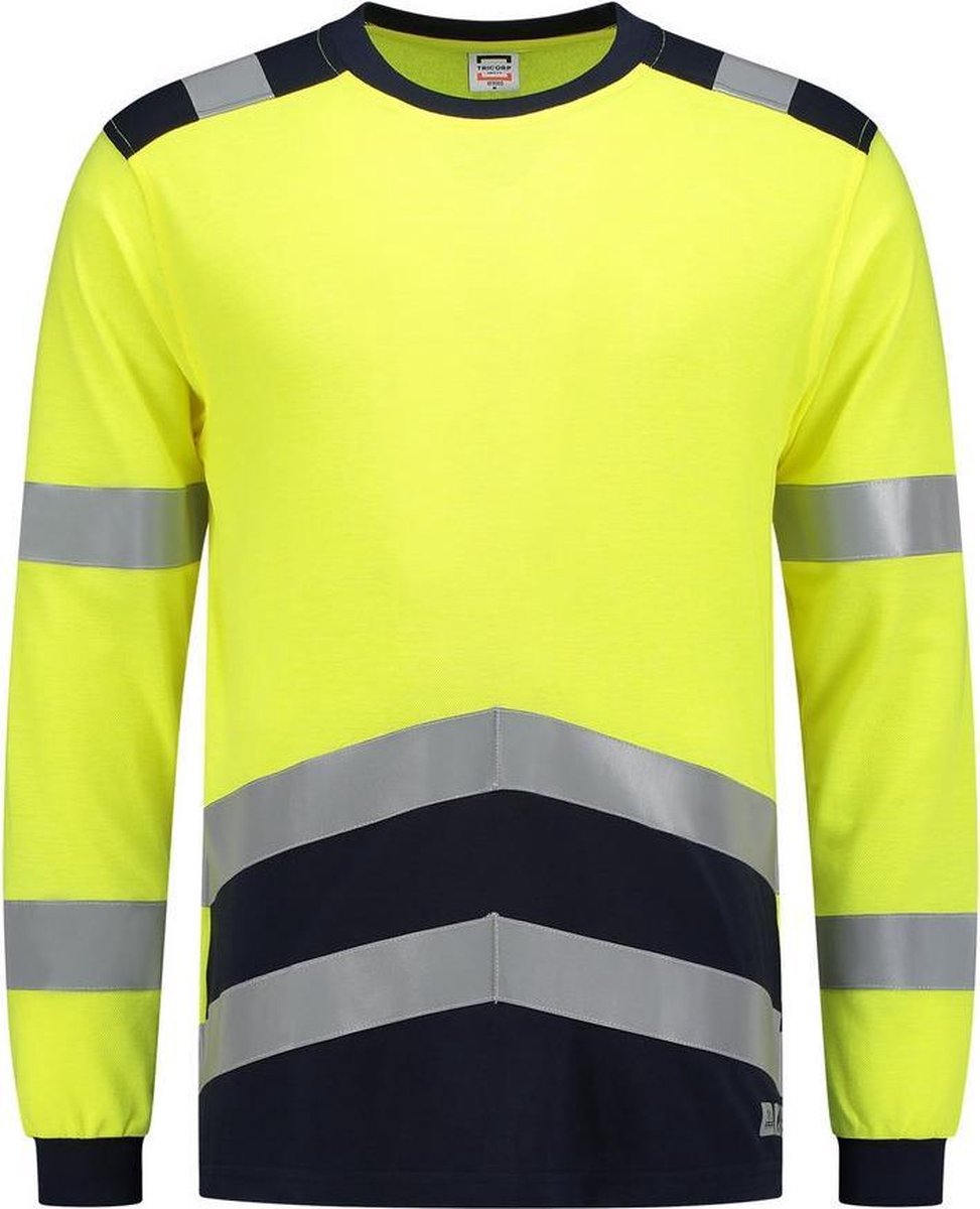 Tricorp 103003 T-Shirt Multinorm Bicolor - Fluo Geel/Inkt - XS