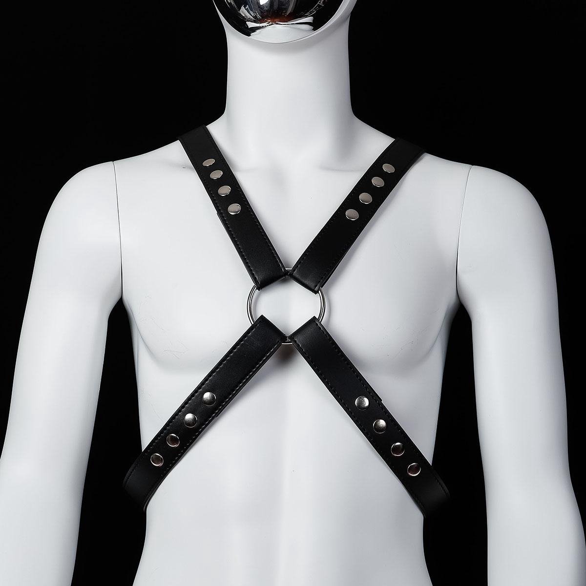 Banoch | Chest harness Raaf - pu leren harnas voor man