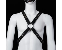 Banoch | Chest harness Raaf - pu leren harnas voor man