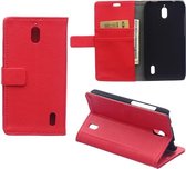 Litchi Cover wallet case hoesje Huawei Y5 Y560 rood