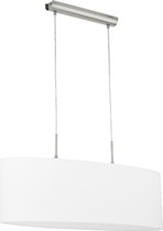 EGLO Pasteri - Hanglamp - 2 Lichts - Lengte 75cm - Nikkel-Mat - Wit