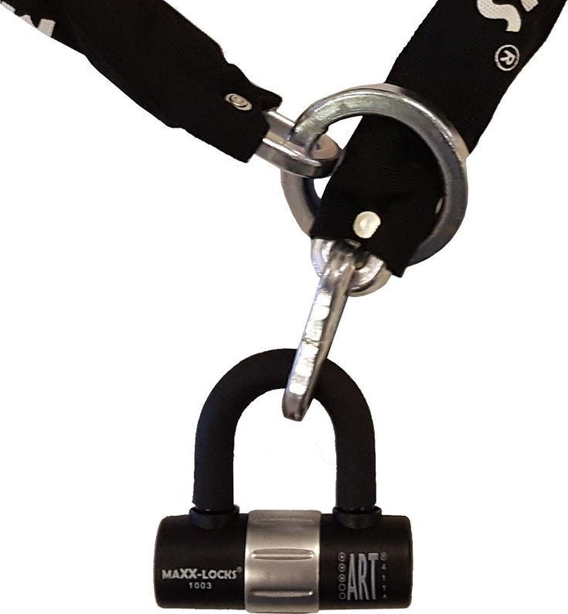 Maxx-Locks Naseby Art 3 Scooterslot / Brommerslot - Kettingslot + Loop - Gekeurd Slot voor Scooter en Brommer - Ketting met Gehard Stalen Schakels - 150 cm – foto 2