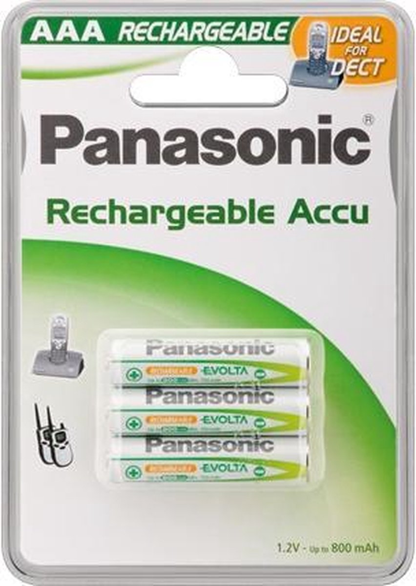 Panasonic AAA 750mAh NiMH 3-BL DECT Nikkel Metaal Hydride 800mAh 1.2V  oplaadbare... | bol.com