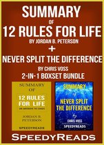Omslag Summary of 12 Rules for Life: An Antidote to Chaos by Jordan B. Peterson + Summary of Never Split the Difference by Chris Voss 2-in-1 Boxset Bundle