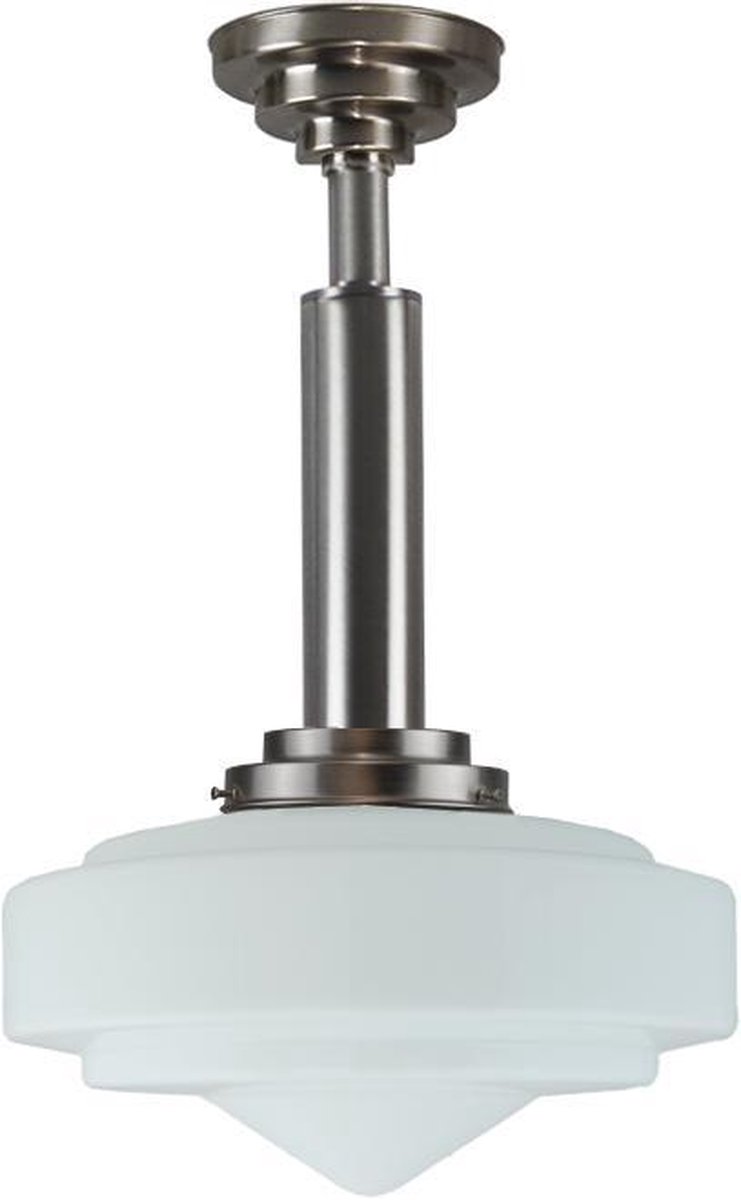 Art Deco hanglamp 'Vlakke punt Big tube', Nederlands fabrikaat Old Timer Light - OLD Timer Light