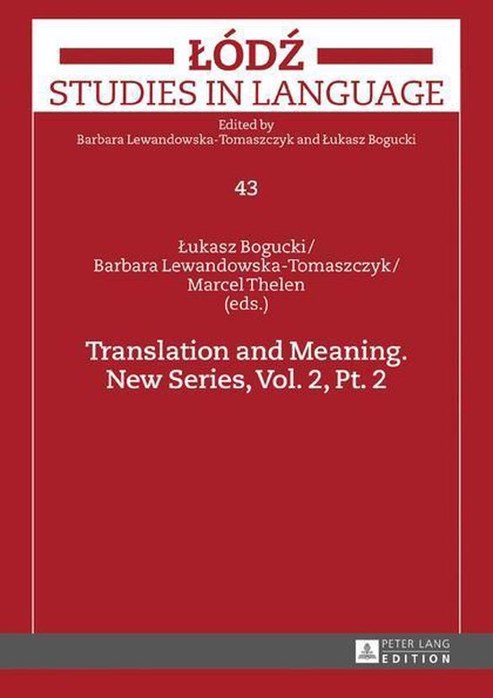 Lodz Studies in Language 43 - Translation and Meaning. New S ... - cover