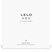 LELO HEX-condooms Opnieuw Ontworpen - Ultradun Condoom voor Extra Plezier, Licht van Glijmiddel Voorziene Condooms voor Mannen (36 condooms)