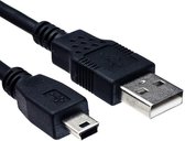 1 Meter USB naar Mini USB oplaadkabel (ook voor PS3 Playstation 3 Controller) - Zwart