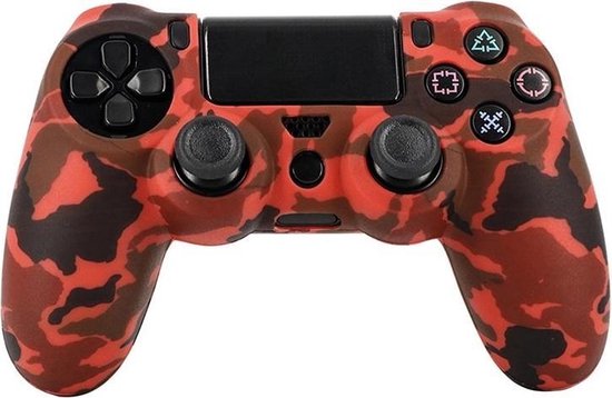 PS4 Controller Silicone Skin/Hoes Playstation 4 – Camouflage Rood