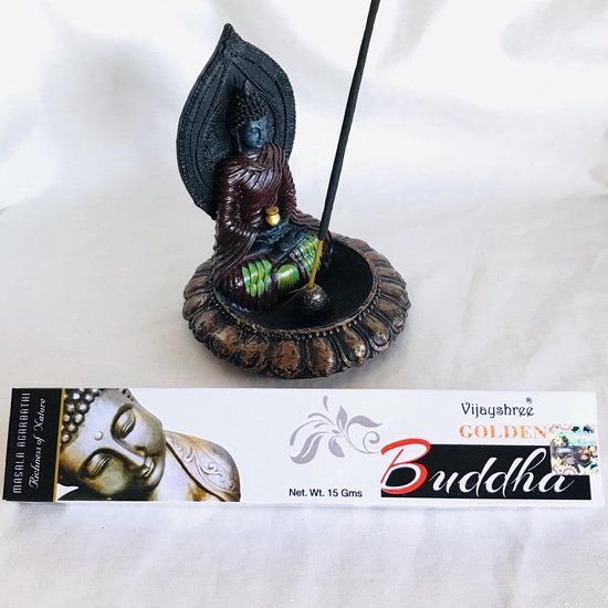Medicinebuddha #Bhaisajyaguru boeddha  wierookbrander wierookhouder 11x13x11cm met wierook vijashree golden Buddha 15gm