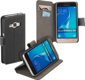 HC zwart bookcase voor de Samsung Galaxy J1 2016 wallet cover