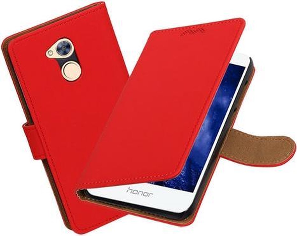 BestCases.nl Huawei Honor 6A Effen booktype hoesje Rood