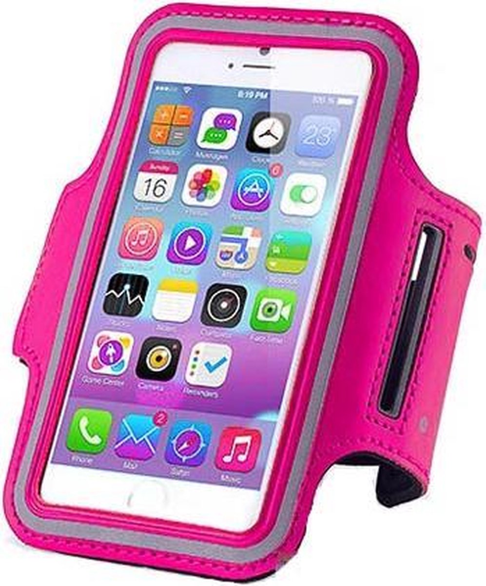Sports armband case Donker Roze Dark Pink voor Apple iPhone 7 Plus