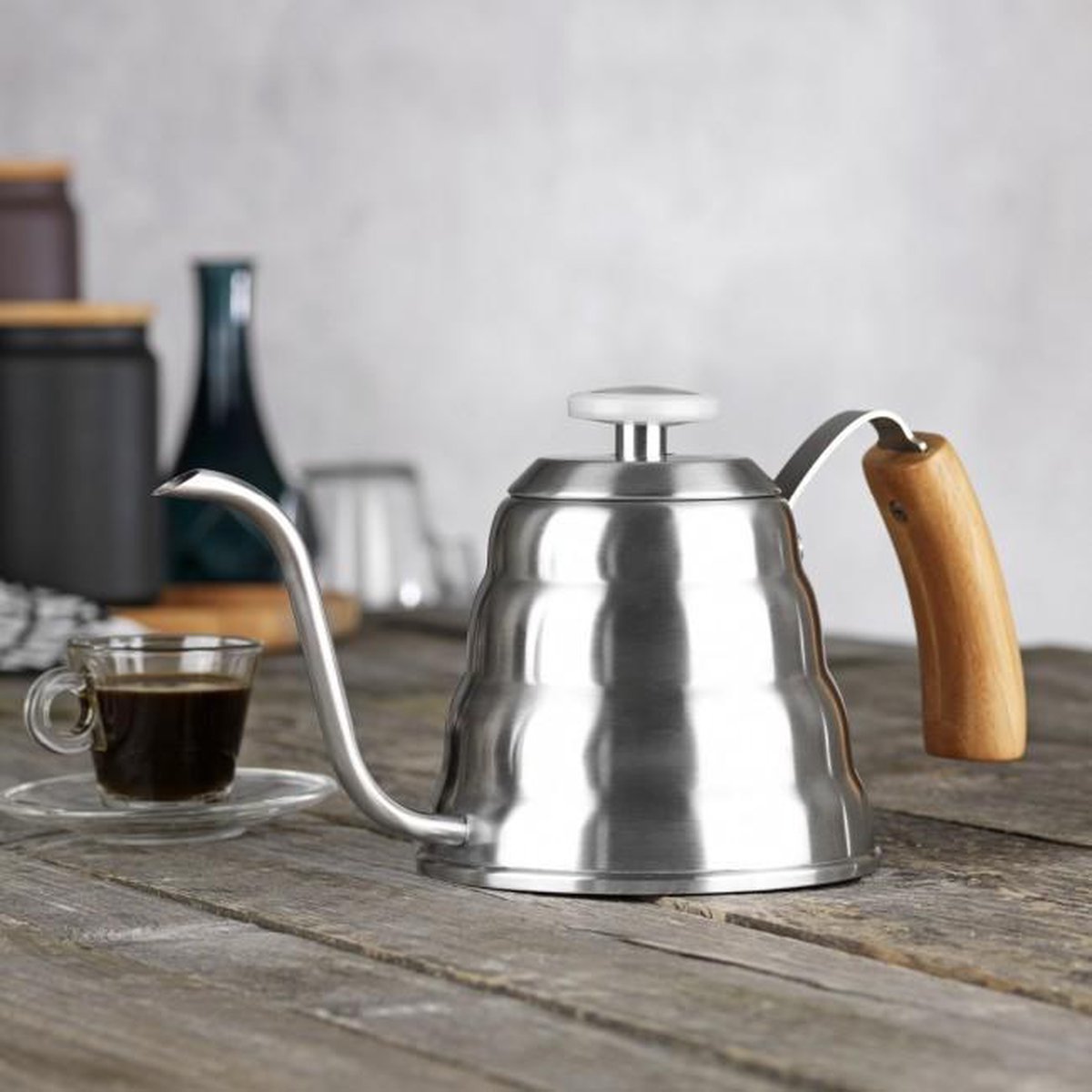 Leopold Vienna Eleganza Kettle 1.2L - Stainless Steel Pour-Over Kettle For Slow Coffee & Induction