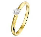 Bicolor Gouden Ring diamant 0.10ct H SI 18.00 mm (57)