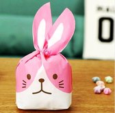 Rabbit traktatie zakjes groot (roze)
