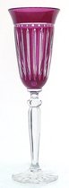 Mond geblazen kristallen champagneglazen - Flute JULIA - dark raspberry - set van 2 glazen - gekleurd kristal