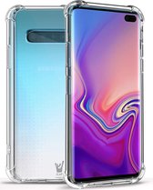 Hoesje geschikt voor Samsung Galaxy S10 Plus - Anti Shock Proof Siliconen Back Cover Case Hoes Transparant