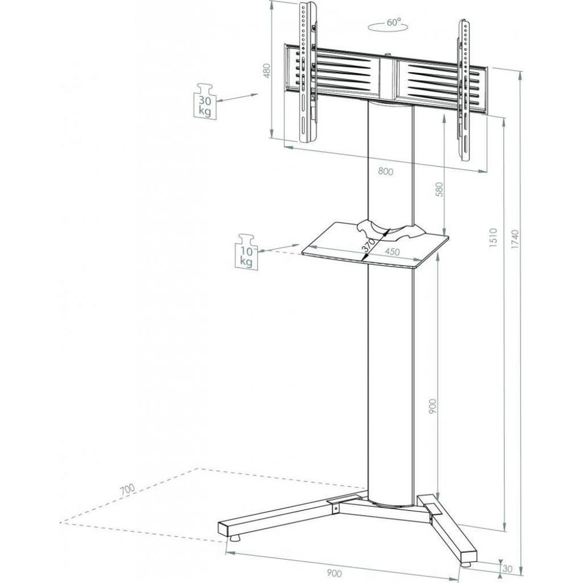 Meuble TV VCM-rack- base Stadino Maxi 2 | bol.com